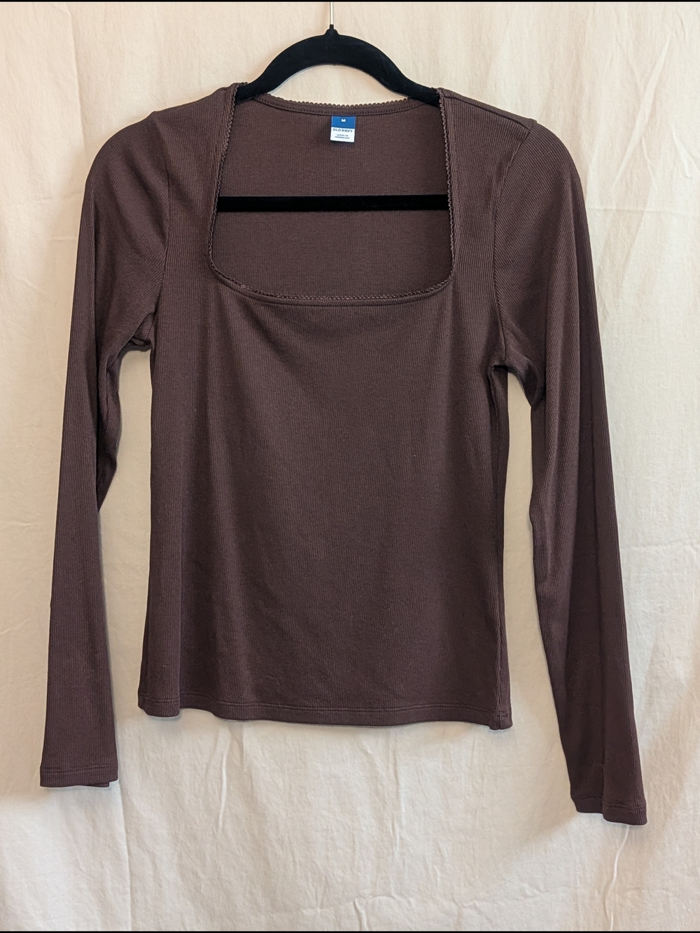 Old Navy Women’s Square Neck Long Sleeve Top - Brown